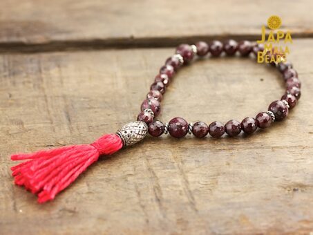 Garnet, Pyrite and Silver Mala