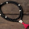 Black Onyx and Bone Full Mala