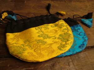 Embroidered Drawstring Mala Bag