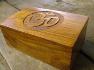 Carved Simple Om Mala Box