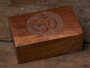 Carved Simple Om Mala Box